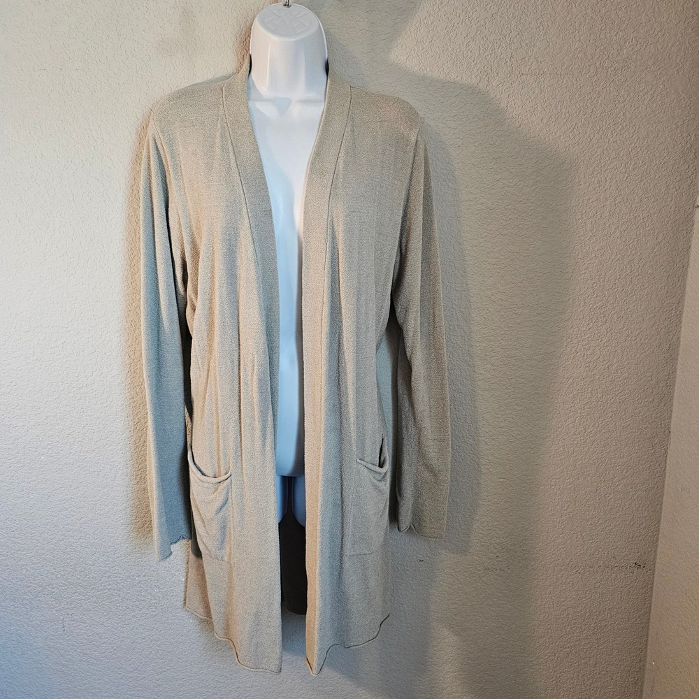 Barefoot Dreams chozy chic lite sand long sleeve cardigan tie back‎ relax office